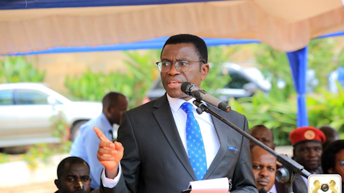 Katikkiro delivering his message. Katikkiro delivering his message.